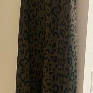 Calvin Klein Leopard Print Dress - Green and Black